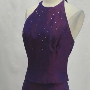 Jessica McClintock Gunne Sax GrapeBlue Halter prom